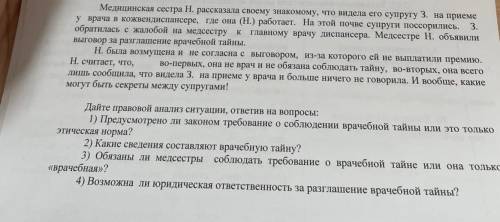 Медицинская сестра Н. рассказала своему знакомому, что видела его супругу З. на приеме у врача в кож