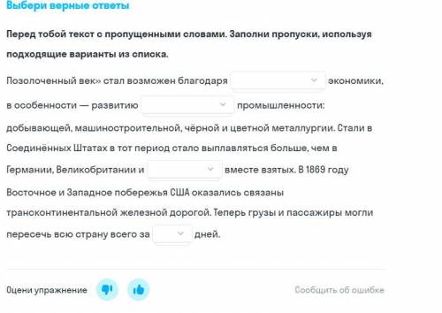 позолоченный век стал возможен благодаря... экономики в особенности развитию