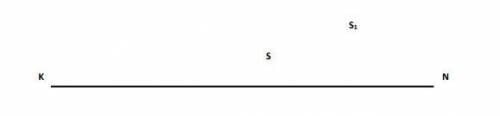На малюнку вказано: головну оптичну вісь лінзи КN, світлу точку S та її зображення S1. За до відпові