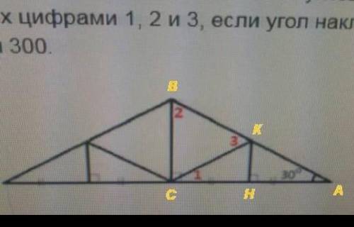 Рассмотрите чертёж и укажите величины всех углов, обозначенных цифрами 1,2 и 3