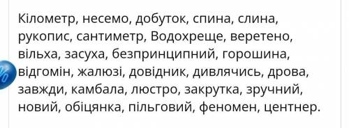 Перепишіть. У поданих словах поставте наголос. Кілометр, несемо, добуток, спина, слина, рукопис, сан