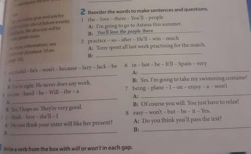 2 Reorder the words to make sentences and questions. ווי...