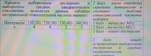 найдите выборочную дисперсию и выборочное среднее квадратическое отклонение, используя данные таблиц