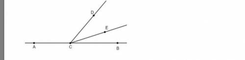 Задание 5 ( ). Луч CD делит развёрнутый угол ACB на два угла, больший из которых равен 130°. Градусн