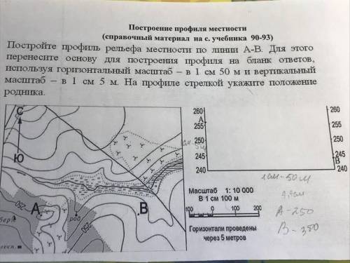 построить профиль рельефа