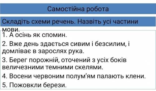 Складіть схеми речень