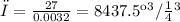 ρ = \frac{27}{0.0032} = 8437.5кг/м {}^{3}