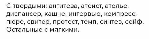 Распределите заимствованные слова в два столбика: 1-с твердыми согласными перед е; 2- с мягкими сог