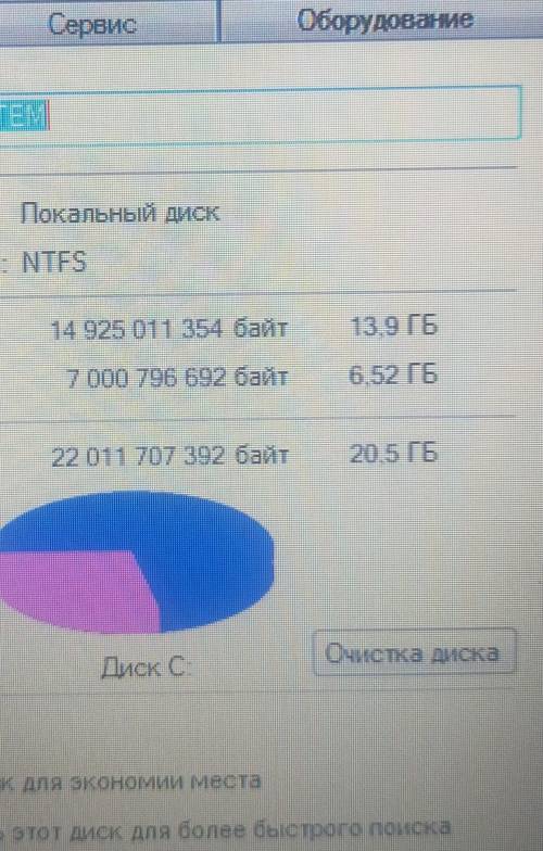 Каков объём логического диска с: в ситуации, показанной на рисунке? Введите ответ: ГБ