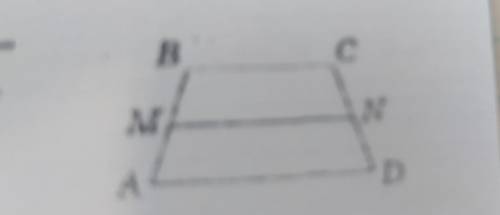 2. Відрізок MN у трапеції ABCD (BC | | AD)є середньою лінією. Якщо AD=4 см, ВС=10 см, то MN дорівнює