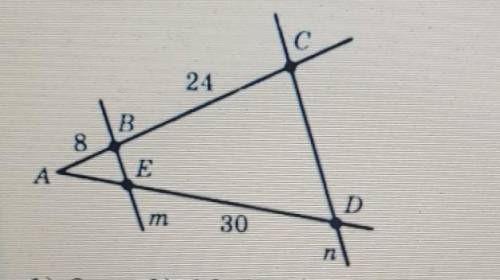 Дано: m||n, АВ=8, ВС=24, ED=30. Знайдіть AE