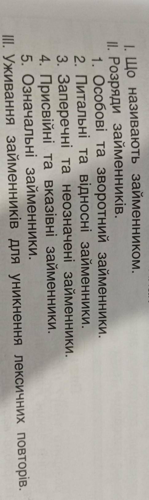 Написати повідомлення в науковому стилі про займенник. План на 67 с. ів