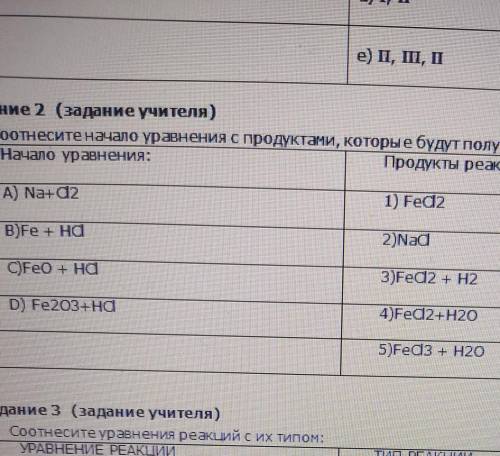 Соотнесите начало ураанения с продуктами,которые будут получаться