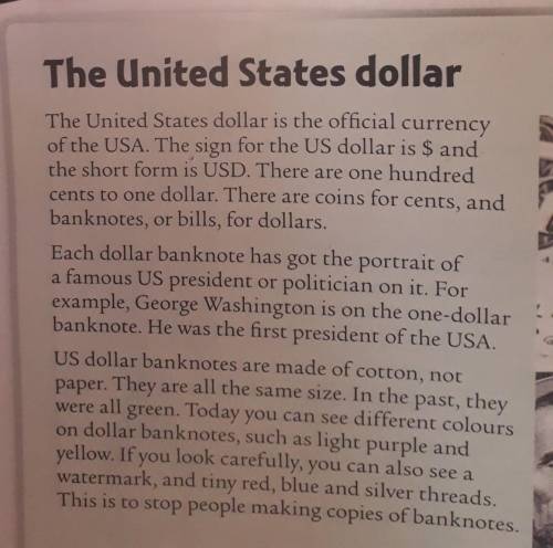 Culture esson 6 6 Read and answer the questions. (See Student's Book page 40.) 2 How many cents are