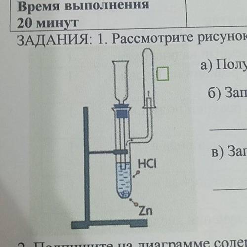 A)Получение какого газа здесь изображено? б)запишите уравнение данной реакции в)Запишите один получе