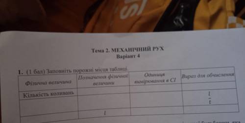 Контрольна робота з фізики 7 класс механічний рух