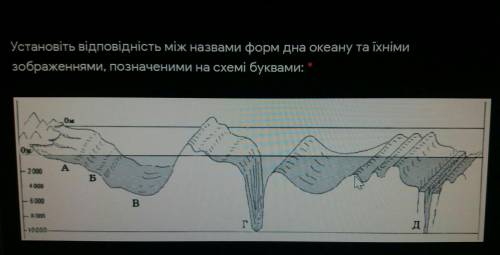 До іть! Варіанти відповідей:рифтшельфложе океану глибоководний жолобматериковий схил