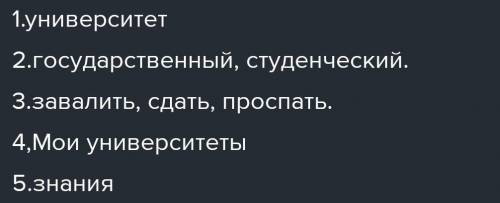 Оставь синквейн со словом «университет». Синквейн — это задание в виде небольшого стихотворения, кот