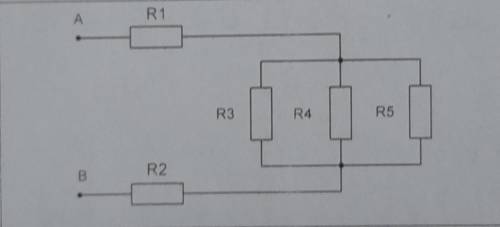 решить скорее, контрольная работа. Очень . R1 = 7 ОmR2 = 3 OmR3 = 20 OmR4 = 30 OmR5 = 60 OmUab = 40