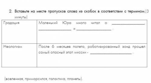 Вставьте на месте пропусков слова из скобок в соответствии с термином.(3 минуты) Градация Маленький