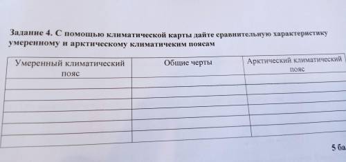 с климатической карты дайте сравнительную характеристику умеренному и арктическому климатическим поя