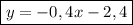 \boxed{ y = -0,4x - 2,4 }