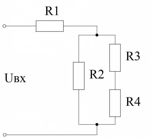 Дано: R1=5 Ом, R2=3 Ом, R3=2 Ом, R4=4 Ом, I3=1 А. Определите напряжение входа электрической цепи. Со