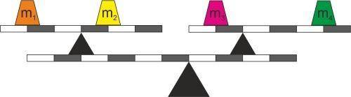 Дан многоуровневый рычаг, у которого масса противовеса m1=26кг. Каковы массы противовесов m2 , m3 и