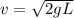 v = \sqrt{2gL}