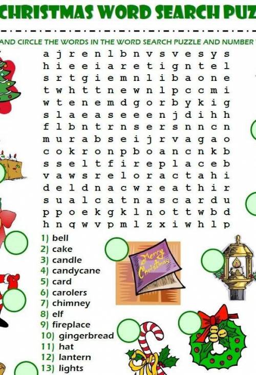 ,голова не доходит до кроссворда!Буду очень благодарна!CHRISTMAS WORD SEARCH PUZZLE