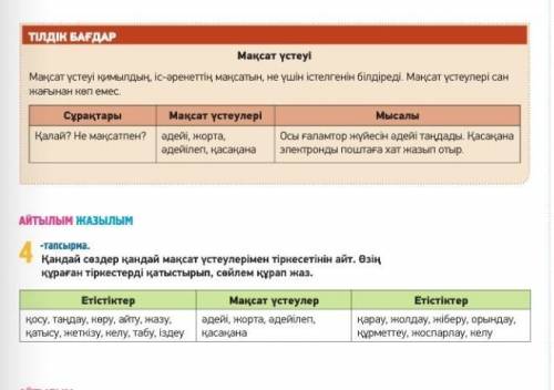 Казахский язык 4- тапсырма только правильно и сделайте всё