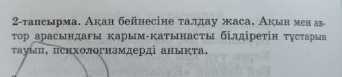 2-тапсырма. Ақан бейнесіне талдау жаса. Ақын мен ав- тор арасындағы қарым-қатынасты білдіретін тұста