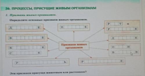 36. ПРОЦЕССЫ, ПРИСУЩИЕ ЖИВЫМ ОРГАНИЗМАМ 1. Признаки живых организмов. Определите основные признаки ж