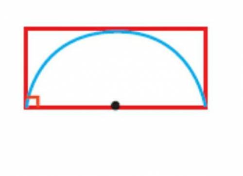 Площадь полуокружности на рисунке равна 24м².Найдите площадь прямоугольника