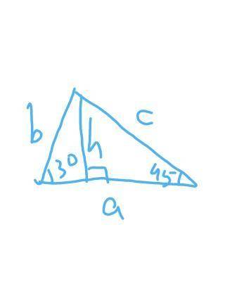 Знайты сторону В кут АВС якщос=1 см . кут В =45°. кут с =30°