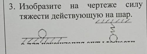 3. Изобразите чертеже силу тяжести действующую на шар.