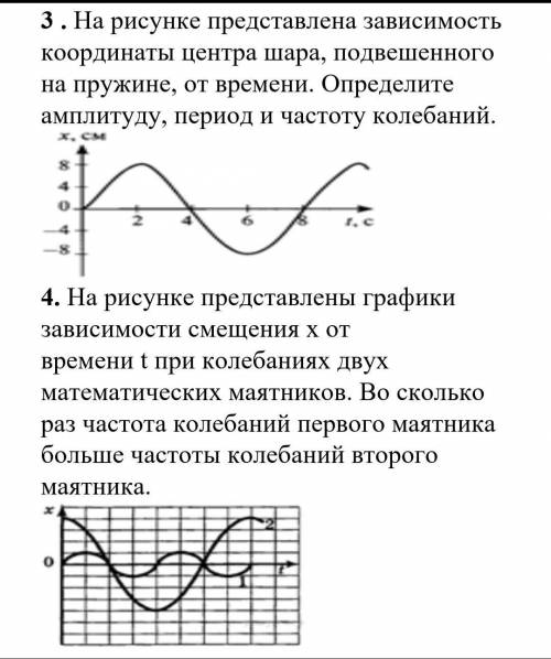 3 . На рисунке представлена зависимость координаты цен¬тра шара, подвешенного на пружине, от времени