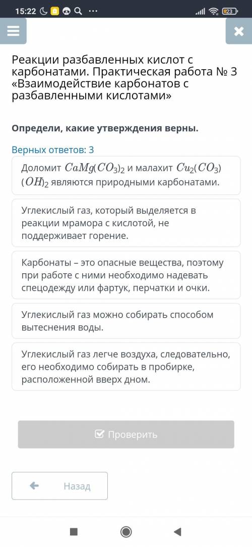 Реакции разбавленных кислот с карбонатами. Практическая работа № 3 «Взаимодействие карбонатов с разб