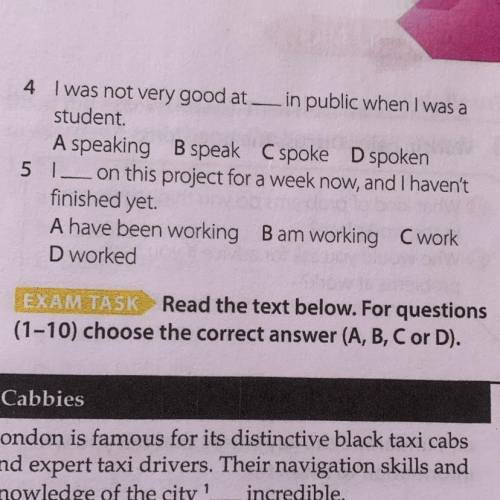 Read the exam strategy. Choose the correct option (A, B, C or D) to complete the sentences (1-5). 1