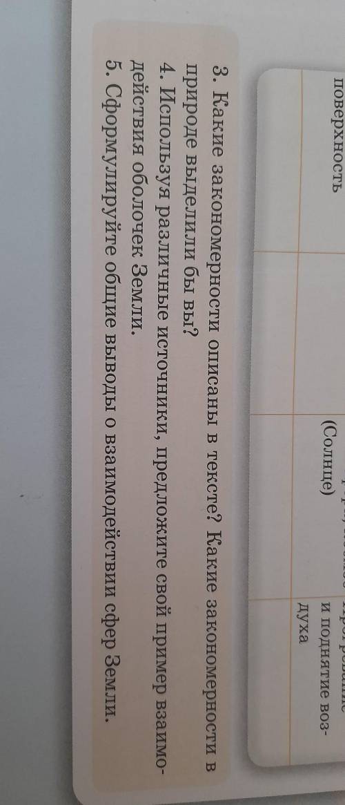 3. Какие закономерности описаны в тексте? Какие закономерности в природе выделили бы вы? 4. Использу