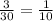 \frac{3}{30} = \frac{1}{10}