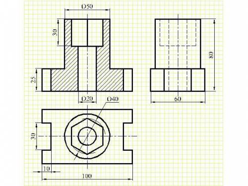 Инженерная графика . Построить третий вид