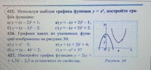 Используя шаблон графика функции у=х².постройте график функции: