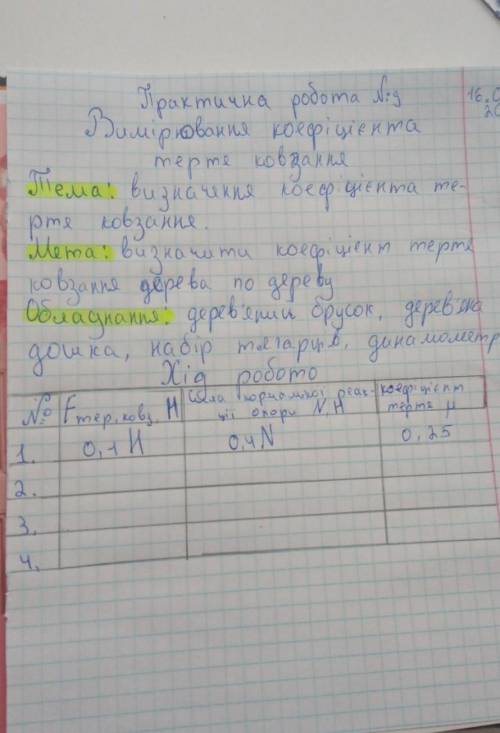 Фізика 7 клас практична 9 відповіді табличка і висновок благаю