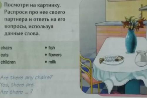 посмотри на картинку. Распроси про нее своего партнёра и ответь на его вопросы,используя данные слов