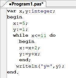 Какое значение примет переменная y после выполнения програмного кода? ответ введите в числовой форме