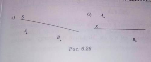 1061. Проведите в тетрадь прямую s. Вне прямой. s выберите точки А и В (рис.6.36).1)Через точку А пр