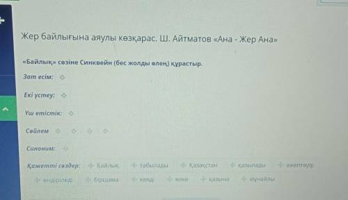 Жер байлығына аяулы көзқарас. Ш. Айтматов «Ана - Жер Ана» «Байлық» сөзіне Синквейн (бес жолды өлең) 