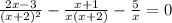 \frac{2x - 3}{(x + 2)^{2} } - \frac{x + 1}{x(x + 2)} - \frac{5}{x} = 0