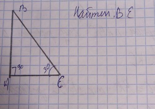 7 класс. Свойства прямоугольного треугольника Найти :BE